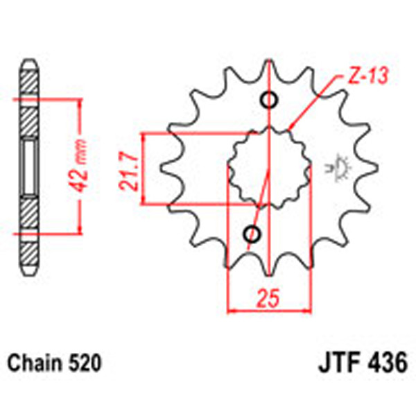 JT JT Gear Box Sprockets G/B 436/565-14T SUZ/YAM (438)
